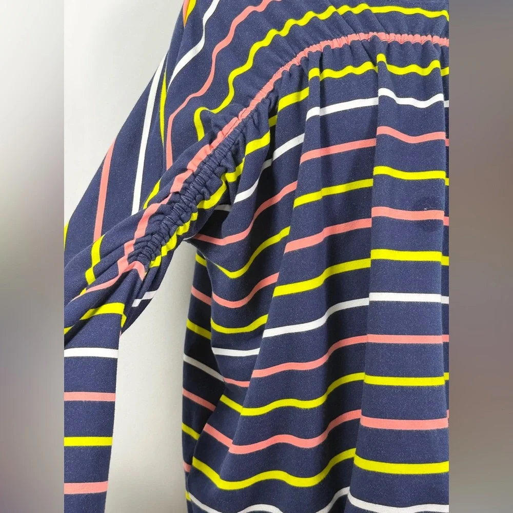 Project RUNWAY Multicolor Striped Blouse| Drawstring Sleeves| Bubble Hem Size M - Picture 7 of 11